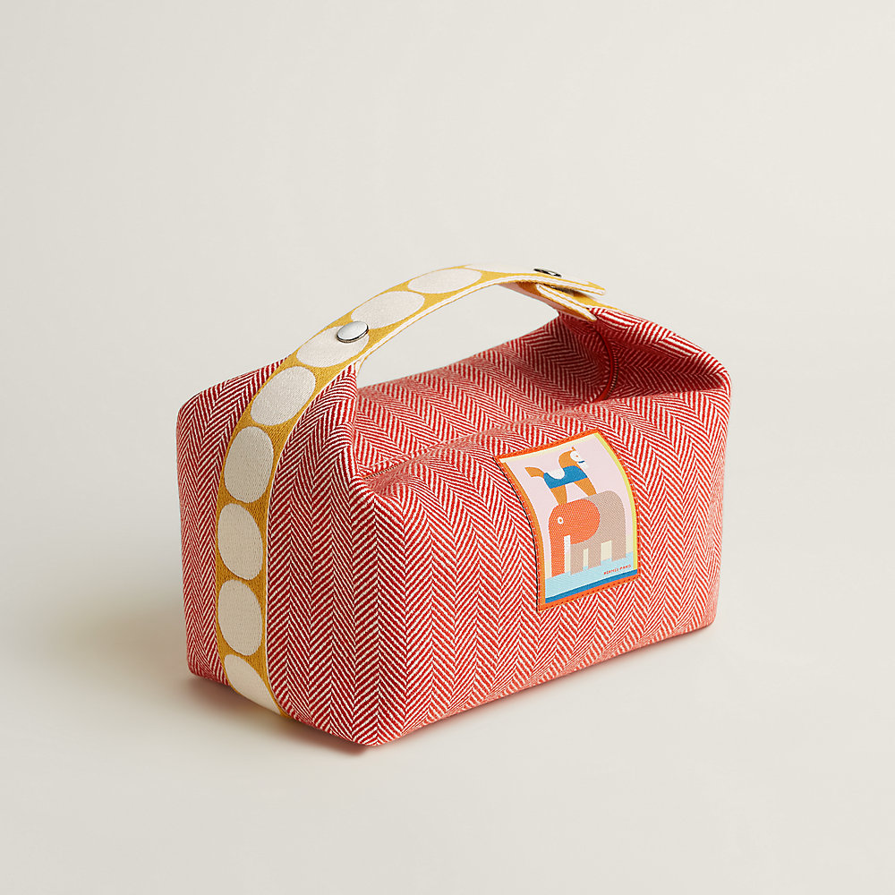 Animaux Blocks case, large model - Brown | Hermès USA